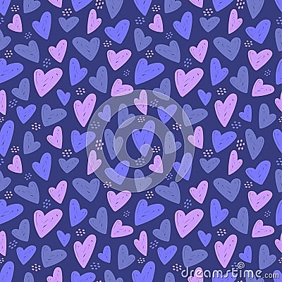 Heart seamless pattern. Vector love illustration. Valentine Day, Mother Day. Wedding, scrapbook, gift wrapping paper, textil or Vector Illustration