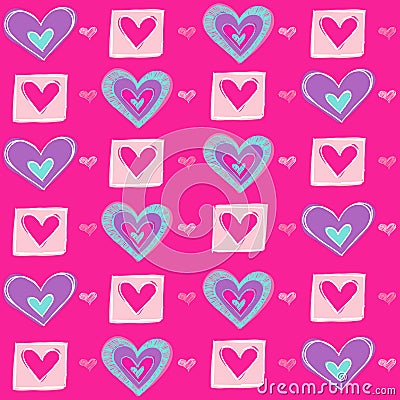 Heart Seamless Repeat Pattern Vector Illustration Vector Illustration