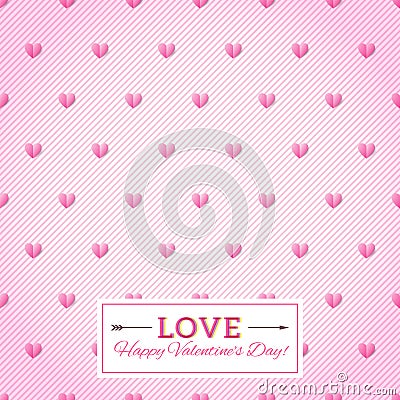 Heart seamless vector background. Happy Valentine's Day Card. Se Vector Illustration