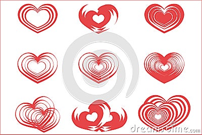 Heart set Vector Illustration