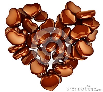 Heart shape chocolate as gift for Valentine's Day Stock Photo