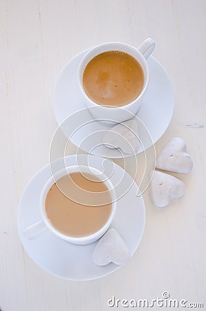 Heart-shape cookies and coffee Stock Photo