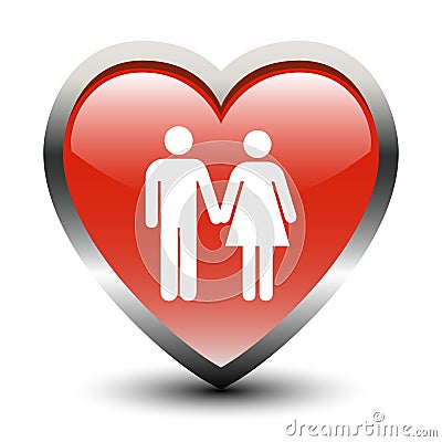 Heart Shape Couple Icon Vector Illustration