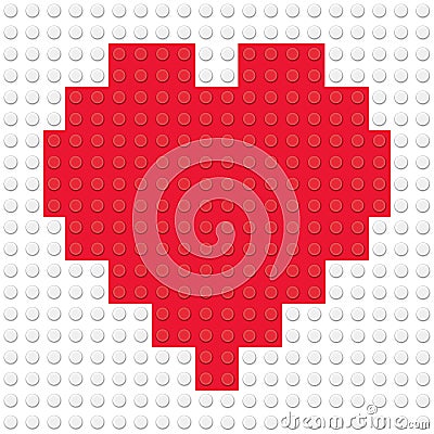 Heart Shape created from building toy bricks Vector Illustration