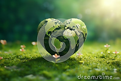 Heart shape earth map Stock Photo