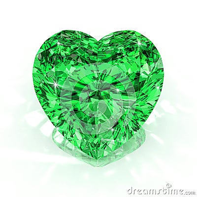 Heart shape emerald Stock Photo