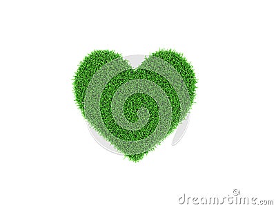 Heart shape Grass with cracked land Stock Photo