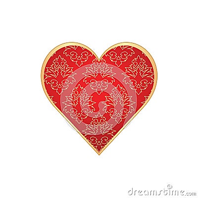 Heart shape with hand drawn ornament Stock Photo