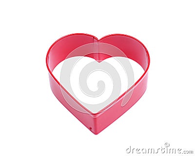 Heart Shape Hollow Cake Cutter Plastic Mold For Cookies Pastry Dessert Baking Decorating isolated on white Stock Photo