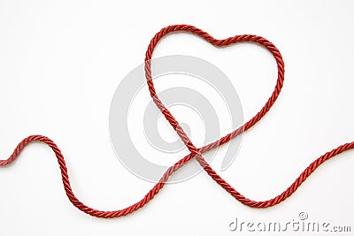 Heart Shape Made From Red Cord Stock Photo