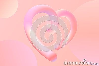 Heart shape in modern minimal multicolor vibrant liquid fluid gradient style colors Vector Illustration