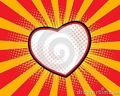 Heart Shape Pop art Vector Illustration