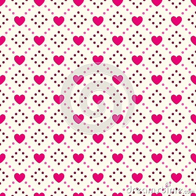 Heart shape seamless pattern. Pink and white Stock Photo