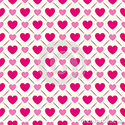 Heart shape seamless pattern. Pink and white Stock Photo