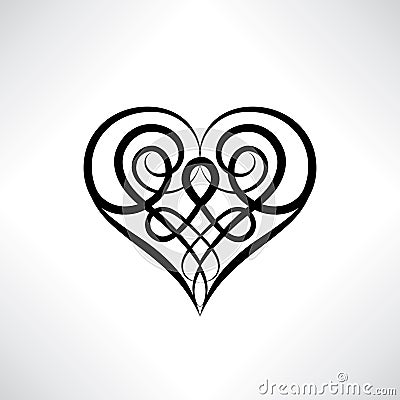 Heart shape symbol isolated. Love heart amulet in ancient Celtic Stock Photo