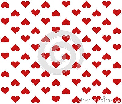 Heart shape symbol - red hearts seamless repeatable pattern texture Vector Illustration