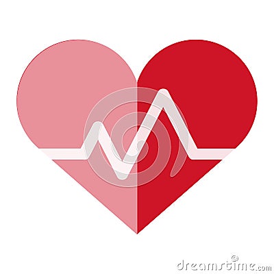 Heart shape vector icon simple red valentine symbol love sign romantic vector illustration Vector Illustration