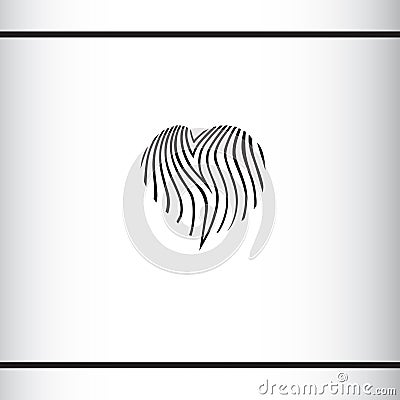 Heart shape with zebras striped fur pattern. I love zebra. I love safari. Fashion logo concept. Logo design template. Vector Illustration
