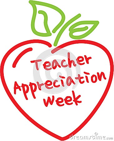 Teacher appreciation week apple heart Stock Photo