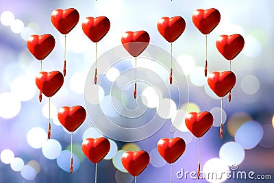 Heart-shaped bell for love and Valentine's Day. Stock Photo