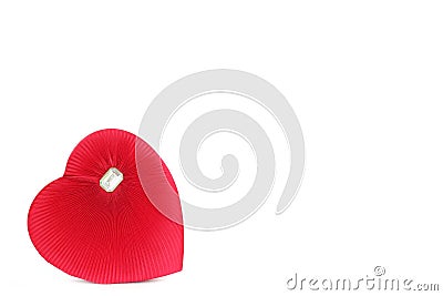 Heart shaped box on white background Stock Photo