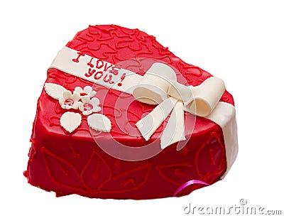 Heart-shaped cake Stock Photo