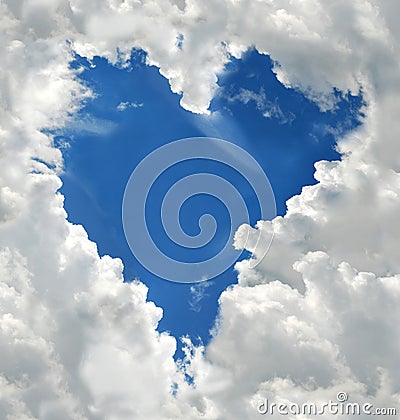 Heart shaped cloud Stock Photo