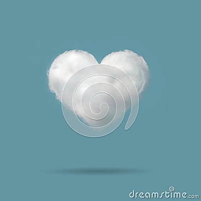 Heart shaped cloud in the blue backgroud with space for text, valentines day background Stock Photo