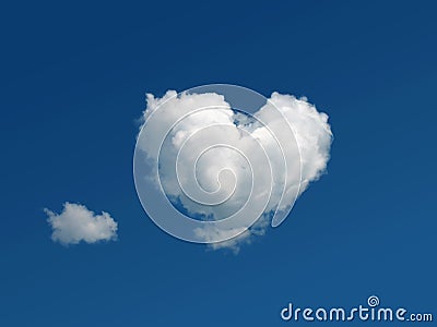 Heart shaped cloud in the sky Stock Photo