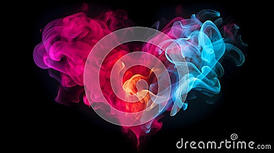 Heart Shaped Colorful Powder Background Stock Photo