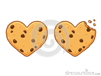 Heart shaped cookie Vector Illustration