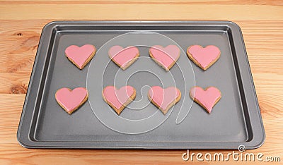 Heart-shaped cookies for Valentine's Day Stock Photo