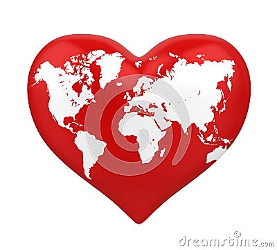 Heart Shaped Earth Isolated Stock Photo