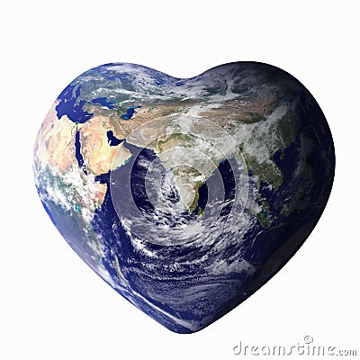 Heart shaped earth Stock Photo