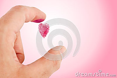 Heart shaped fingerprint Stock Photo