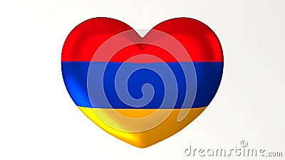 Heart-shaped flag 3D Illustration I love Armenia Cartoon Illustration