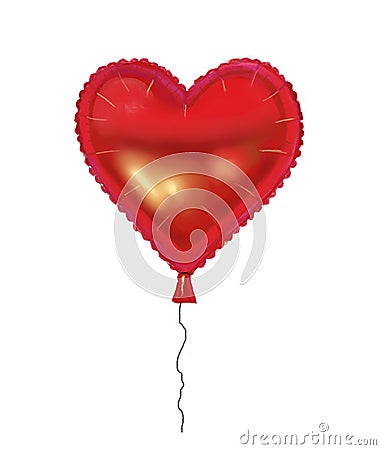 Heart shaped foil balloon Cartoon Illustration