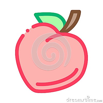 Heart shaped fruit icon vector outline illustration Vector Illustration