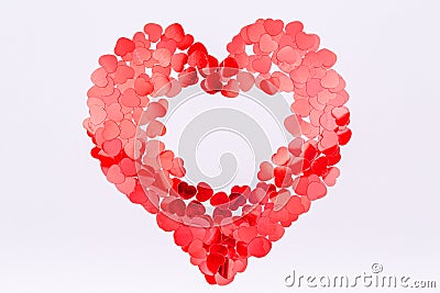 Heart shaped glitter confetti. Valentine day concept. Trendy min Stock Photo