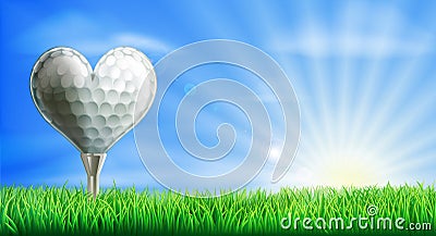 Heart shaped golf ball Vector Illustration