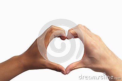 Heart shaped hand gesture Stock Photo