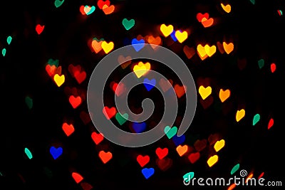 Heart shaped lights background Stock Photo