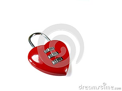 Heart shaped lock with numerical locking mechanism Stock Photo