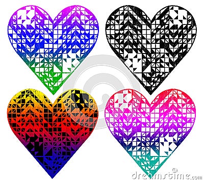 heart shaped pattern, t-shirt design Stock Photo
