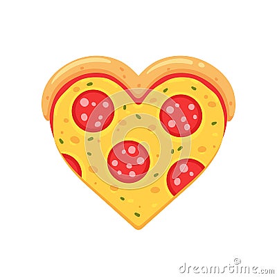 Pepperoni pizza love Vector Illustration