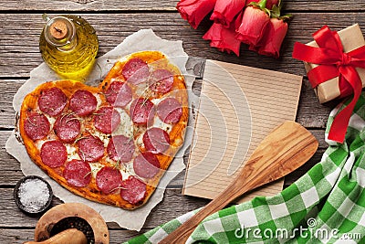 Heart shaped pizza Stock Photo