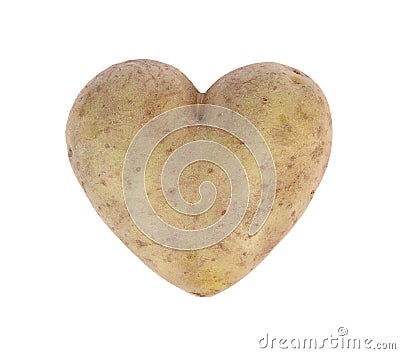 Heart shaped potato spud, studio shot Stock Photo