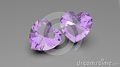 Heart shaped precious stone, 3d rendering Stock Photo