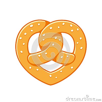 Heart shaped pretzel Vector Illustration