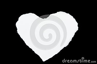 Heart shaped rip paper white Stock Photo